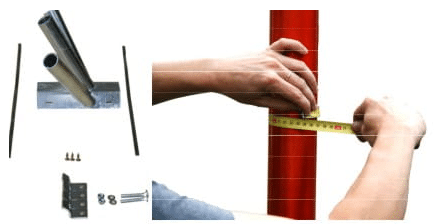 conjunto porta-bandera inclinado