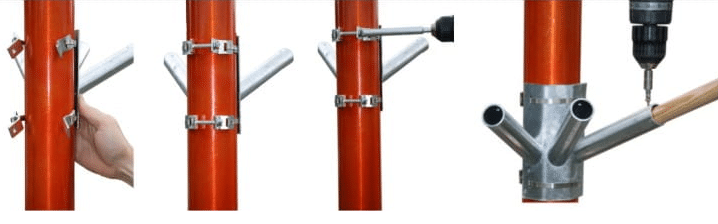 conjunto porta-bandera inclinado