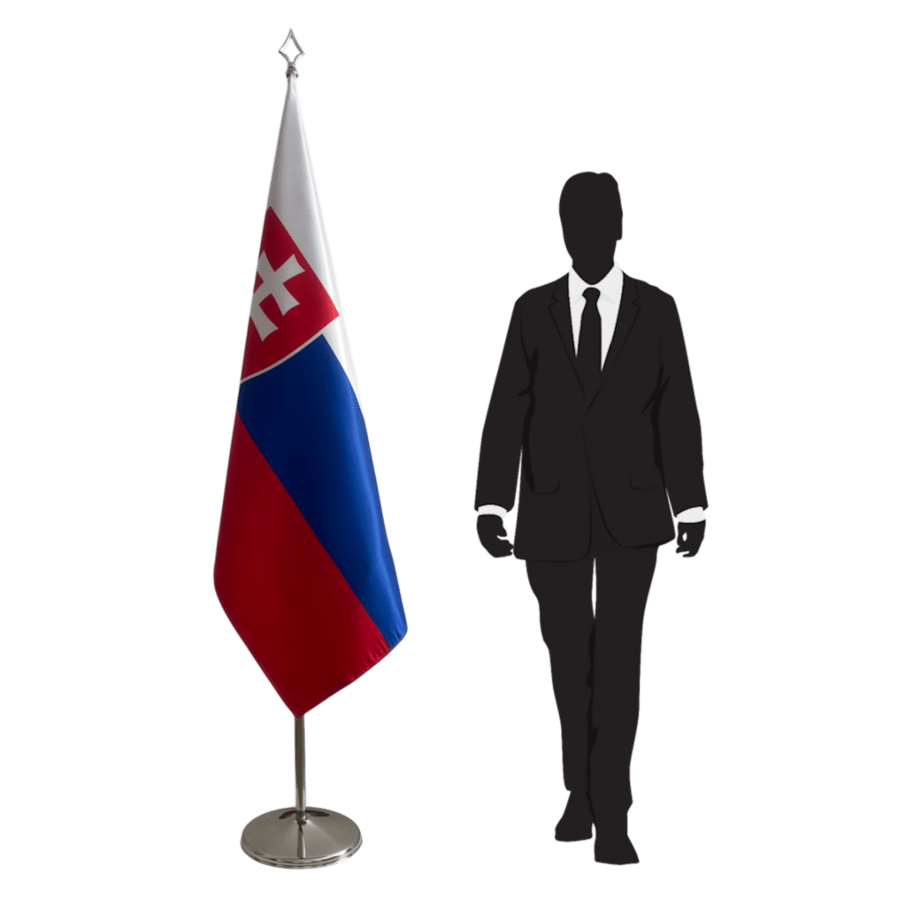 Bandera de Eslovaquia en asta