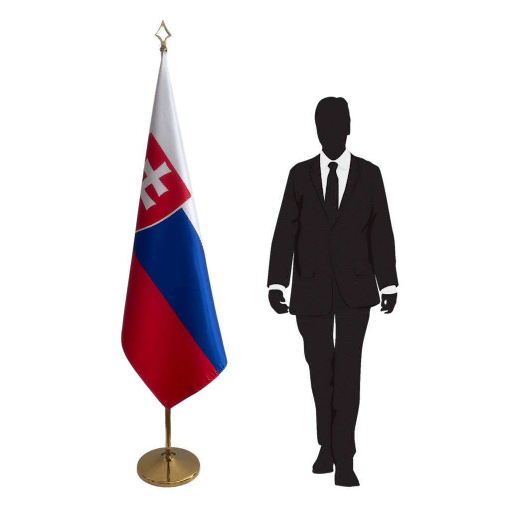 Bandera de Eslovaquia en asta