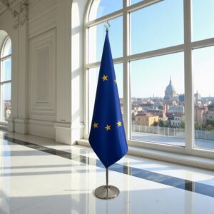 drapeau UE sur hampe