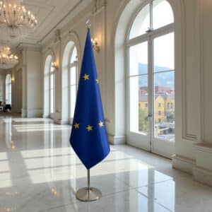 drapeau UE sur hampe