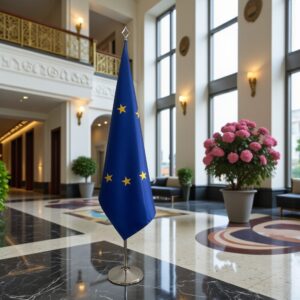 drapeau UE sur hampe