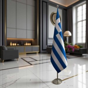 drapeau Grèce avec pied