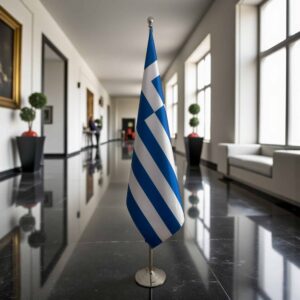 drapeau Grèce avec support