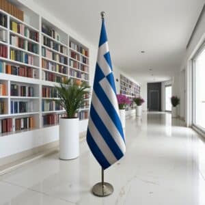 drapeau Grèce avec support