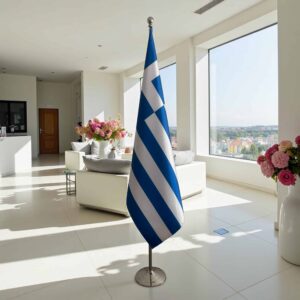 drapeau Grèce avec support