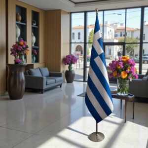 drapeau Grèce avec pied