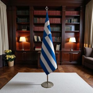 drapeau Grèce avec socle