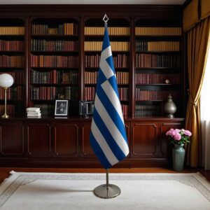 drapeau Grèce avec hampe
