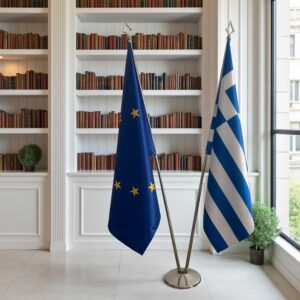 drapeau Grèce et l'UE pour bureau