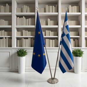 drapeau Grèce et l'UE pour bureau