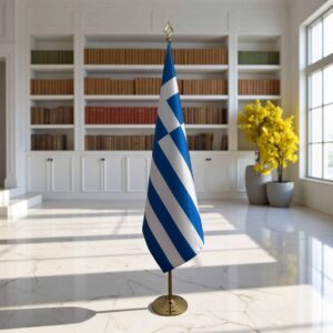 drapeau Grèce avec support
