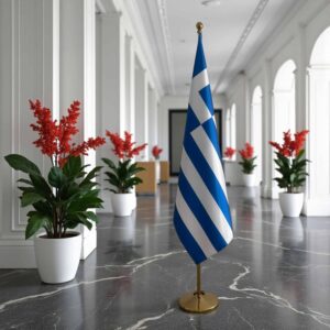 drapeau Grèce avec support