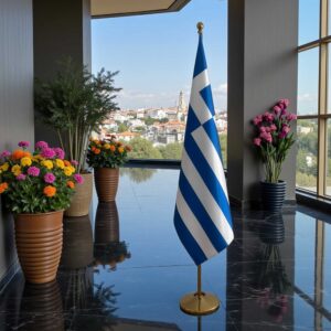 drapeau Grèce avec support
