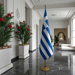 drapeau Grèce avec support