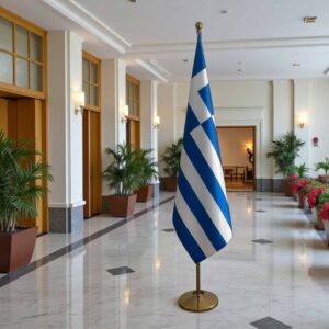 drapeau Grèce avec support