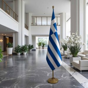 drapeau Grèce avec support