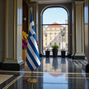 drapeau Grèce avec support