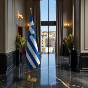 drapeau Grèce sur pied