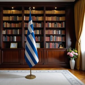 drapeau Grèce sur pied