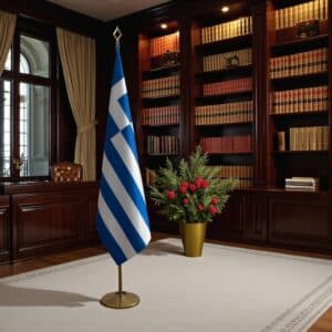 drapeau Grèce sur pied