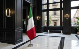 drapeau Italie sur pied