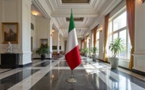 drapeau Italie sur hampe