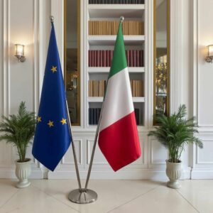 drapeau Italie sur socle