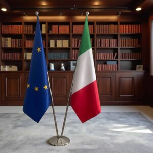 drapeau Italie sur socle
