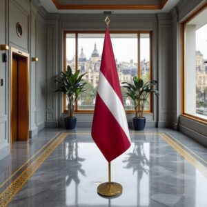 drapeau Lettonie avec socle