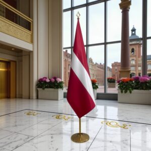 drapeau Lettonie avec socle