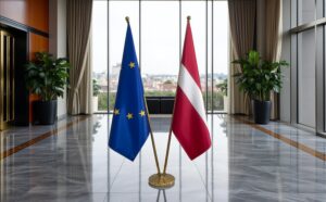drapeau Lettonie et UE