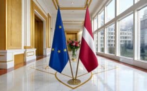 drapeau Lettonie et UE