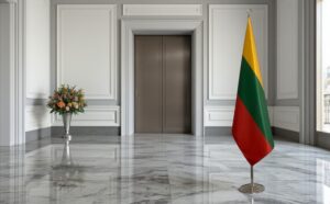 drapeau Lituanie sur pied