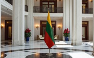 drapeau Lituanie sur pied