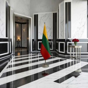 drapeau Lituanie sur pied