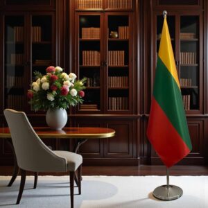 drapeau Lituanie sur pied