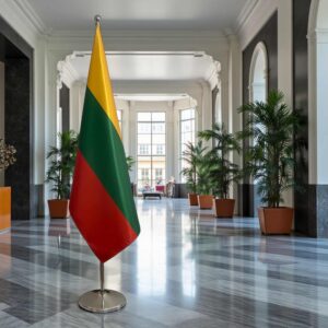 drapeau Lituanie sur pied