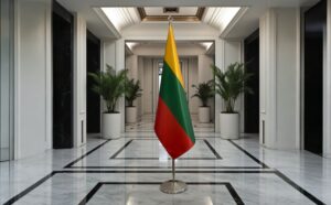 drapeau Lituanie sur pied
