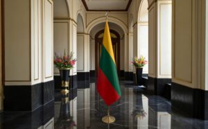 drapeau Lituanie sur socle