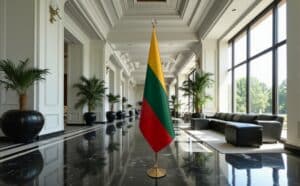 drapeau Lituanie sur socle