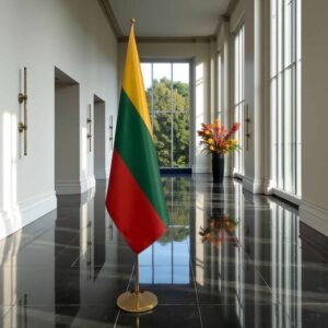 drapeau Lituanie sur hampe