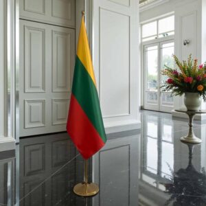 drapeau Lituanie sur hampe