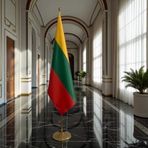 drapeau Lituanie sur hampe