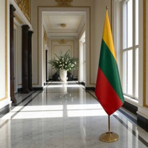 drapeau Lituanie sur hampe