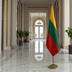drapeau Lituanie sur hampe