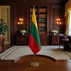 drapeau Lituanie sur hampe