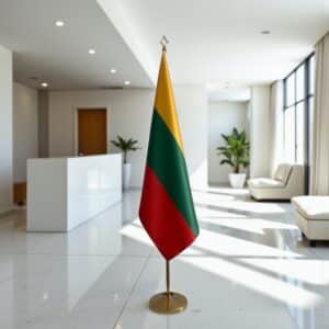 drapeau Lituanie sur hampe