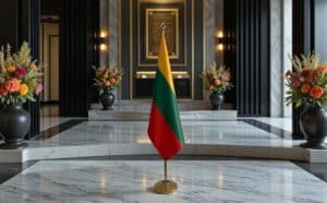 drapeau Lituanie sur hampe